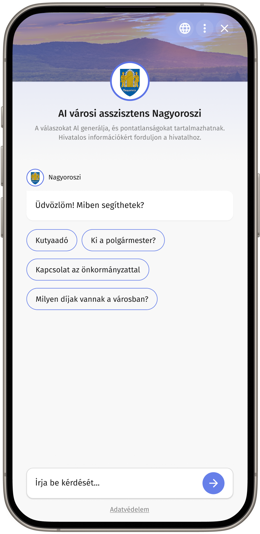 AI Asszisztens városok és községek számára